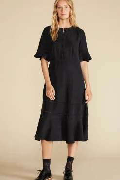 Adaline Embroidered Cupro Dress