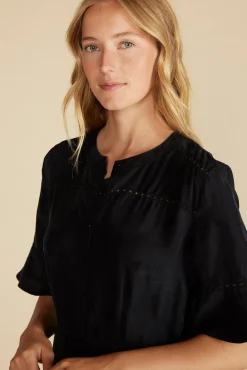 Adaline Embroidered Cupro Dress