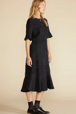 Adaline Embroidered Cupro Dress