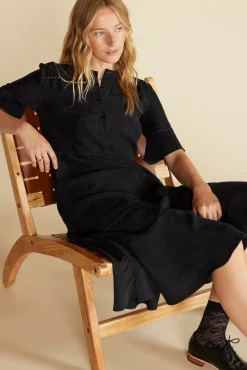 Adaline Embroidered Cupro Dress