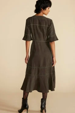 Adaline Embroidered Cupro Dress