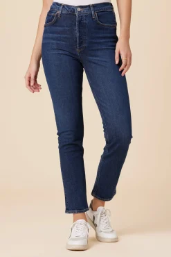 AGOLDE Riley Long High Rise Straight Jean