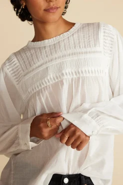 Aida Long Sleeve Organic Cotton Blouse