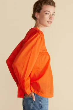 Aida Long Sleeve Organic Cotton Blouse