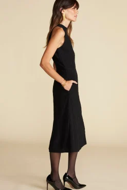 Alexandrine Embroidered Crepe Sleeveless Dress