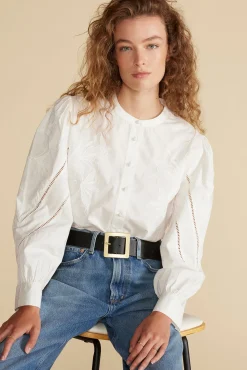 Angelique Puff Sleeve Poplin Blouse