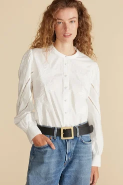 Angelique Puff Sleeve Poplin Blouse