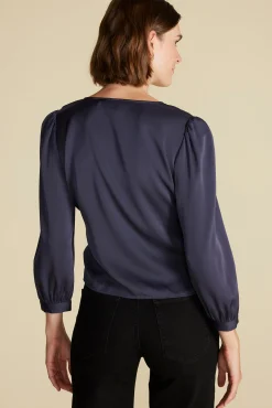 Aurelie Stretch Silk Bustier Blouse