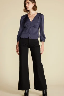 Aurelie Stretch Silk Bustier Blouse