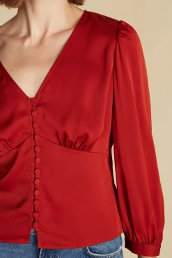 Aurelie Stretch Silk Bustier Blouse