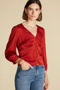 Aurelie Stretch Silk Bustier Blouse