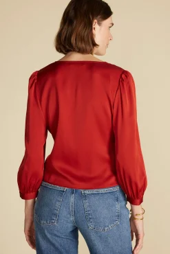 Aurelie Stretch Silk Bustier Blouse