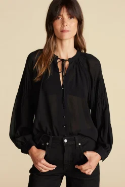 Aurelien Viscose Tie Blouse