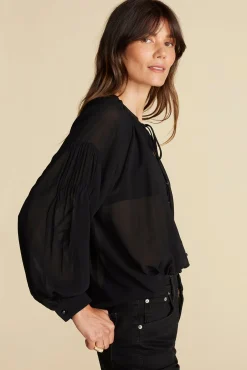 Aurelien Viscose Tie Blouse