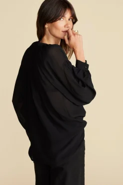 Aurelien Viscose Tie Blouse