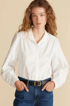 Averi Pleated Poplin Blouse