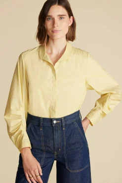 Averi Pleated Poplin Blouse