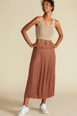 Blaze Pleated Recycled Sateen Skirt