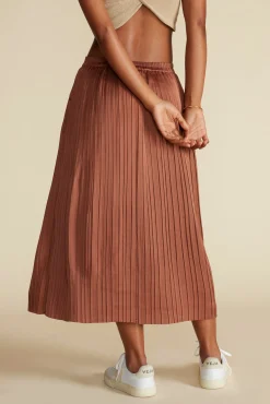 Blaze Pleated Recycled Sateen Skirt