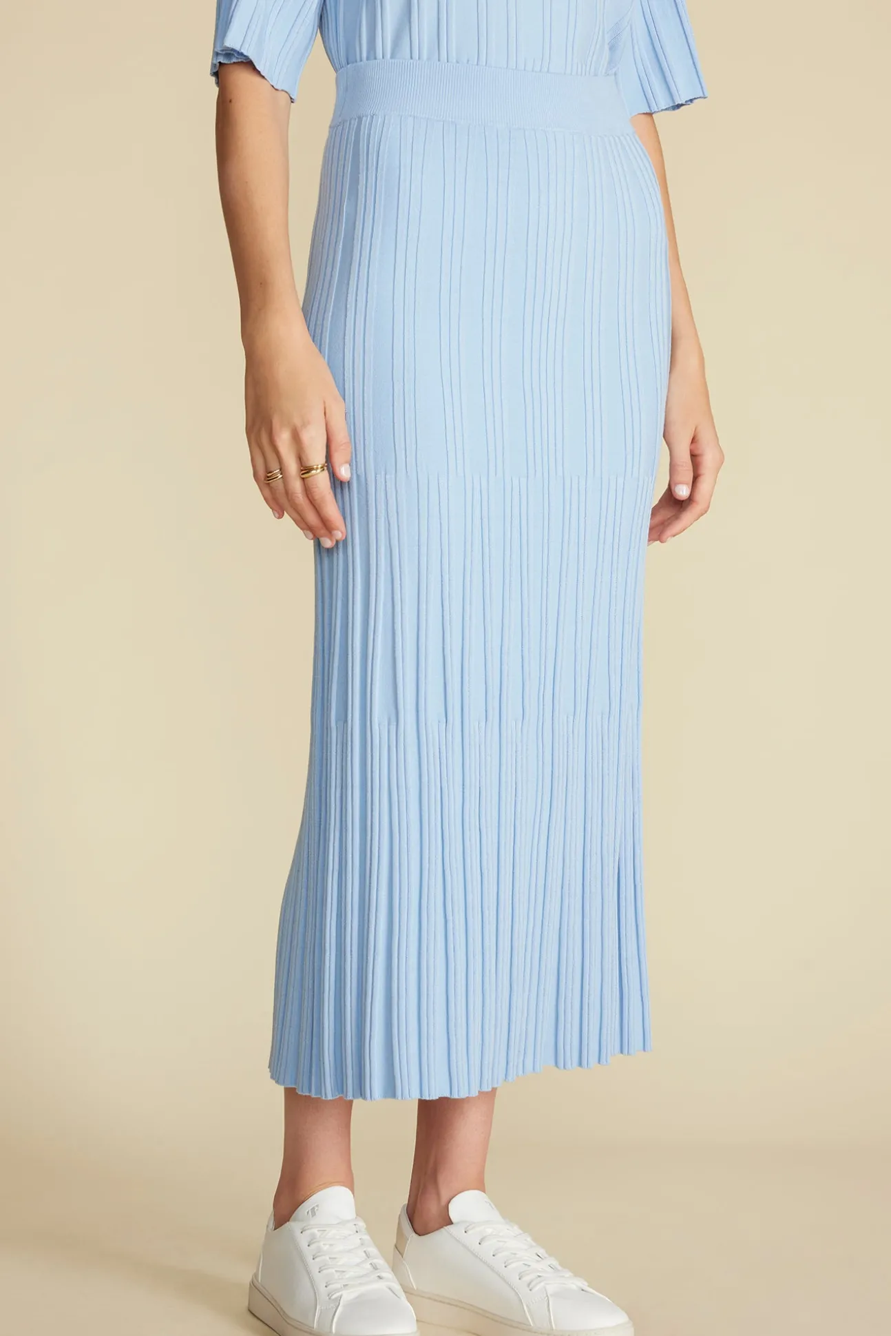 Cerise Knit Midi Skirt