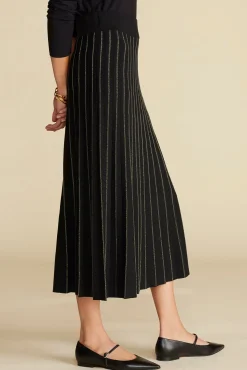 Cerise Metallic Knit Midi Skirt