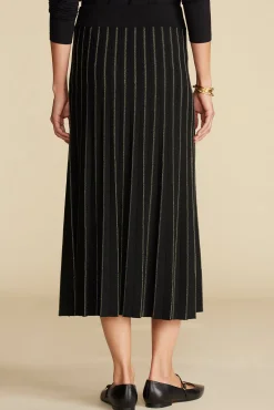 Cerise Metallic Knit Midi Skirt