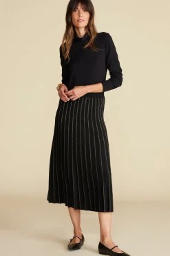 Cerise Metallic Knit Midi Skirt