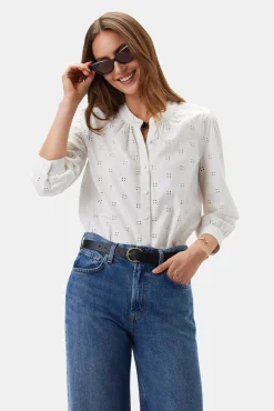 Charlotte Organic Cotton Eyelet Blouse