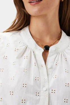 Charlotte Organic Cotton Eyelet Blouse