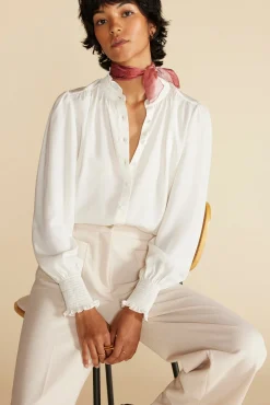 Charlotte Ruffled Recycled Sateen Blouse