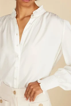 Charlotte Ruffled Recycled Sateen Blouse