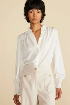 Charlotte Ruffled Recycled Sateen Blouse