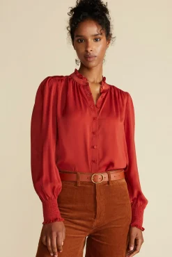 Charlotte Ruffled Recycled Sateen Blouse