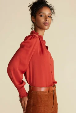 Charlotte Ruffled Recycled Sateen Blouse