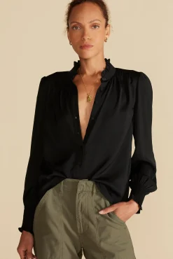 Charlotte Ruffled Recycled Sateen Blouse