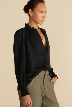 Charlotte Ruffled Recycled Sateen Blouse