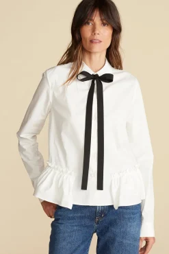 Cottine Cotton Poplin Tie Blouse