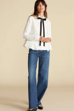Cottine Cotton Poplin Tie Blouse