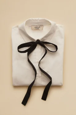 Cottine Cotton Poplin Tie Blouse