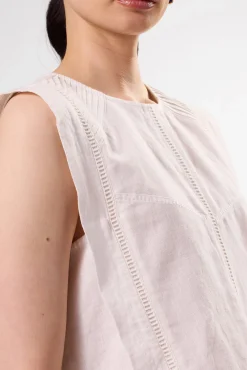 Detailed Cotton Linen Tank Top