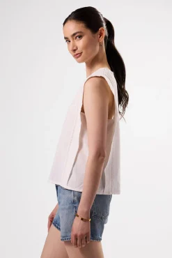 Detailed Cotton Linen Tank Top