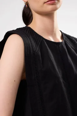 Detailed Cotton Linen Tank Top