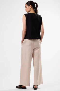 Detailed Cotton Linen Tank Top