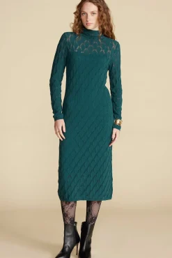 Dore Diamond Pointelle Midi Dress