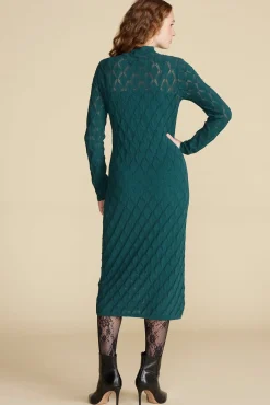 Dore Diamond Pointelle Midi Dress