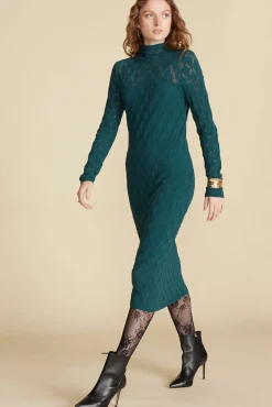 Dore Diamond Pointelle Midi Dress