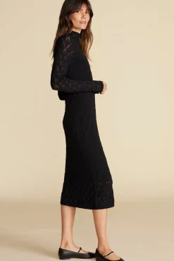 Dore Diamond Pointelle Midi Dress