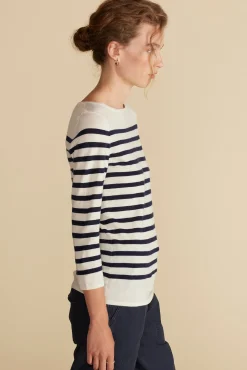 Fran Boatneck Striped Cashmere Sweater