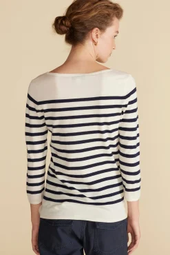 Fran Boatneck Striped Cashmere Sweater
