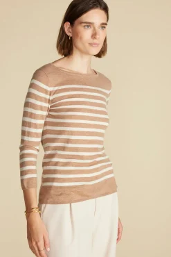 Fran Boatneck Striped Cashmere Sweater